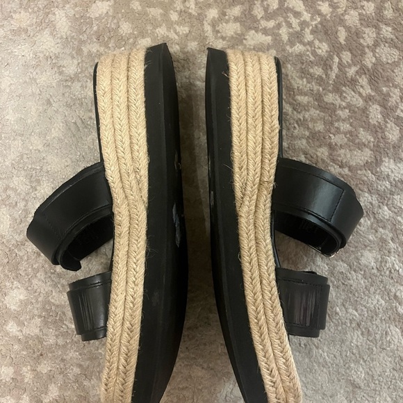 Zara Black Buckle Strap Platform Espadrilles Women's Sandals size 9 - Picture 2 of 5
